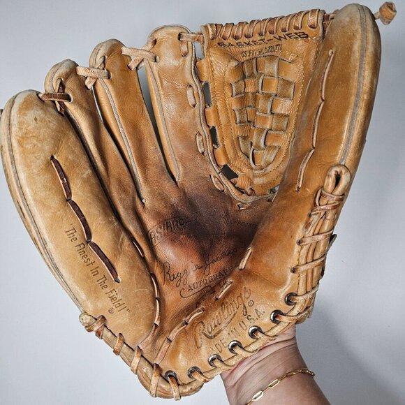 Vintage Rawlings Baseball Glove RBG 36BO Leather 12" Adult Right Hand Throw Tan - Picture 9 of 9